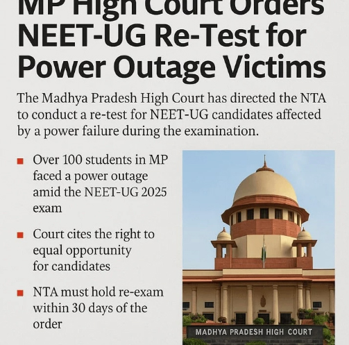 Breaking: MP High Court Orders NEET-UG Re-Test for Power Outage Victims – Full Update & Analysis